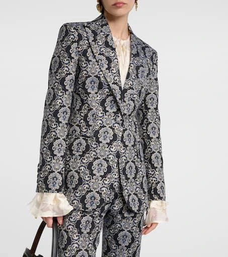 ETRO Single-breasted jacquard blazer 4