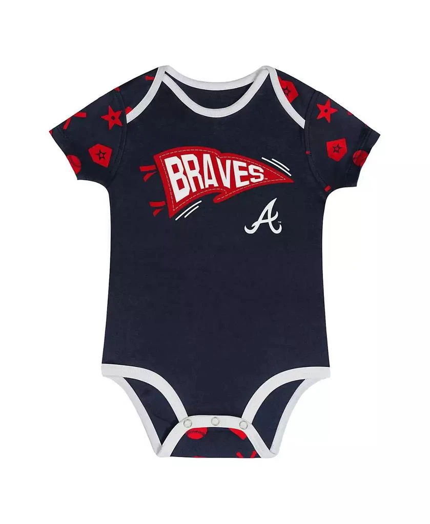 Outerstuff Big Boys and Girls Navy Atlanta Braves On Deck 2-Piece Diaper Cover Set 5