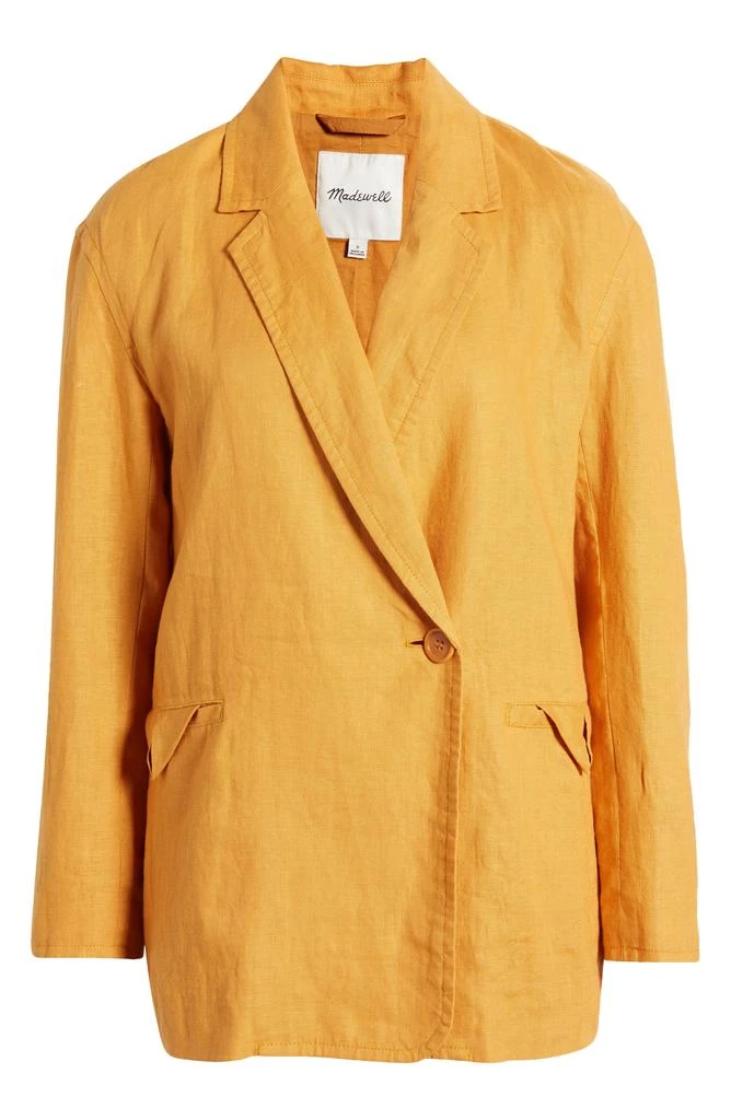 Madewell Double Breasted Crossover Linen Blazer 6