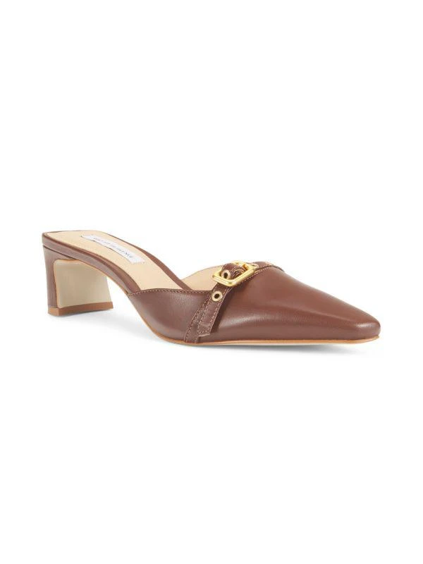Saks Fifth Avenue 51MM Leather Block Heel Mules 2