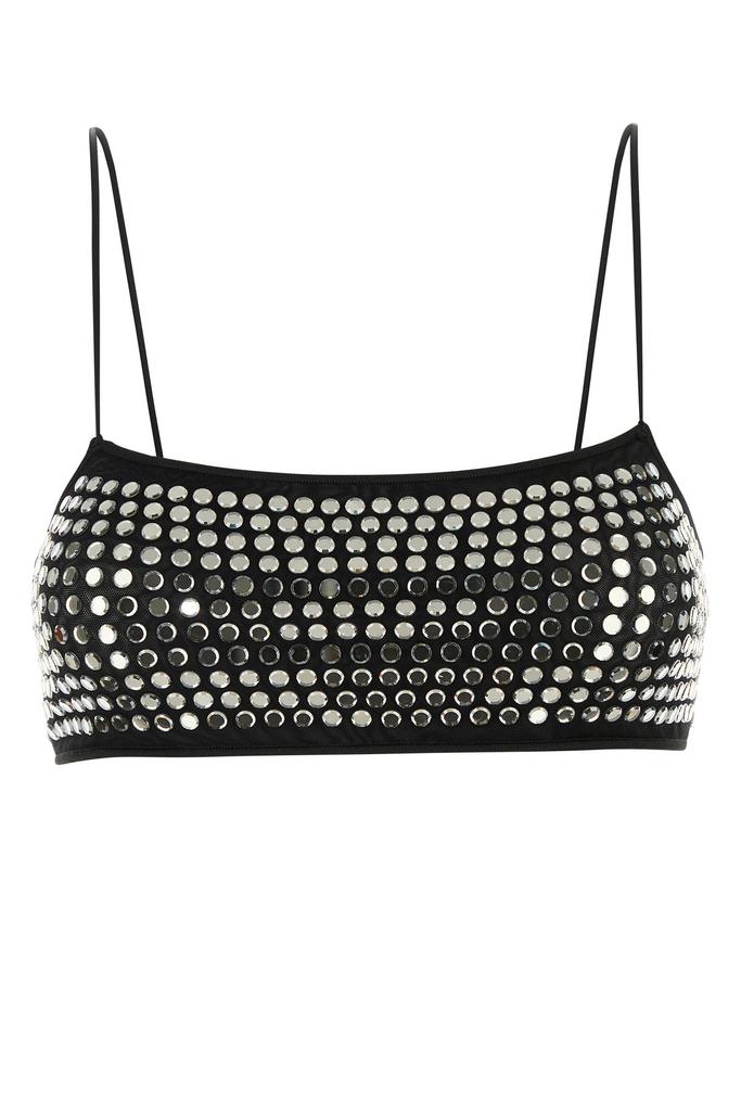 OSEREE Embellished stretch mesh bra