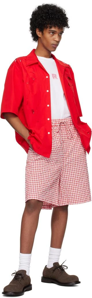 Marni Red & White Gingham Shorts 4