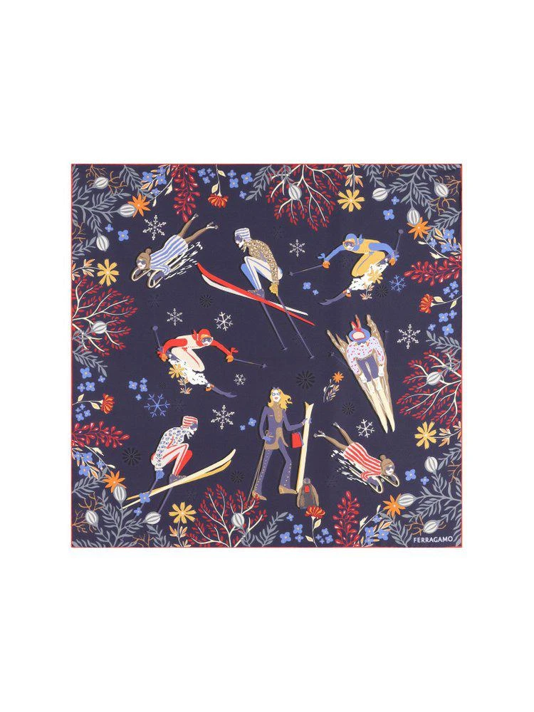 Salvatore Ferragamo Ferragamo Graphic Printed Square Scarf
