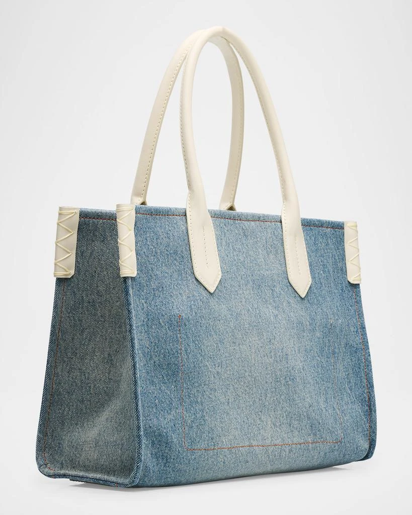 Balmain B-Army Shopper Tote Bag in Faded Denim 3
