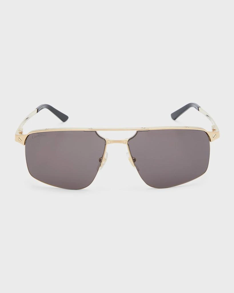 Cartier Men's Square Rimless Metal Sunglasses 4