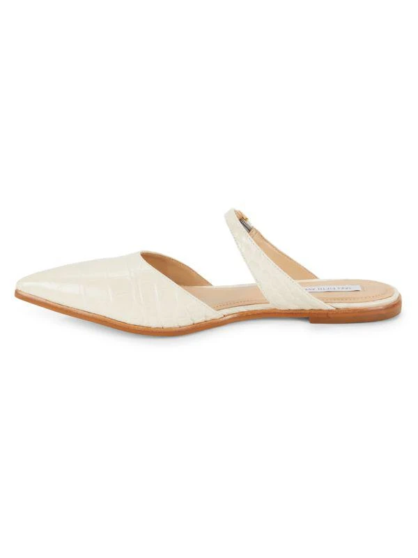 Saks Fifth Avenue Croc Embossed Leather Strappy Mules 4