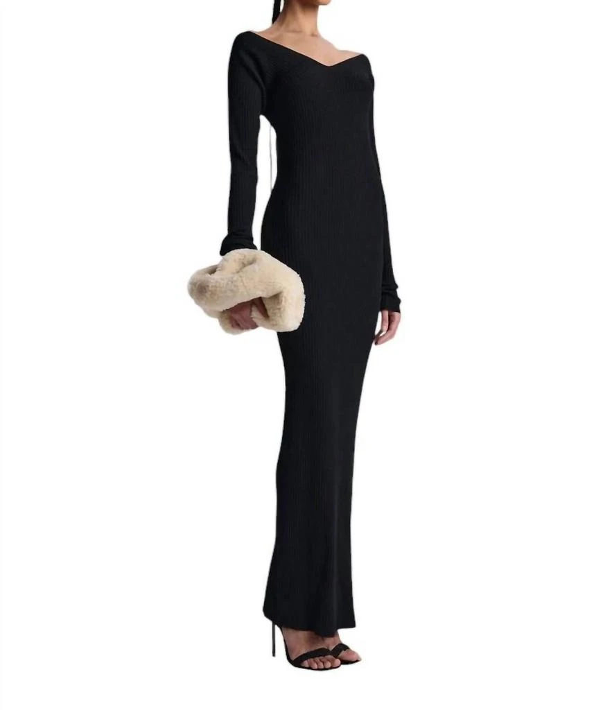 A.L.C. - Keaton Ribbed Dress  On Sale Now with Up to 57% Off | Discover  Exclusive Deals & Savings at BeyondStyle  Authentic A.L.C.  clothing|black|3983320115|textured|dresses|merino-blend|maxi|women > dresses  > maxi|women with Limited-Time