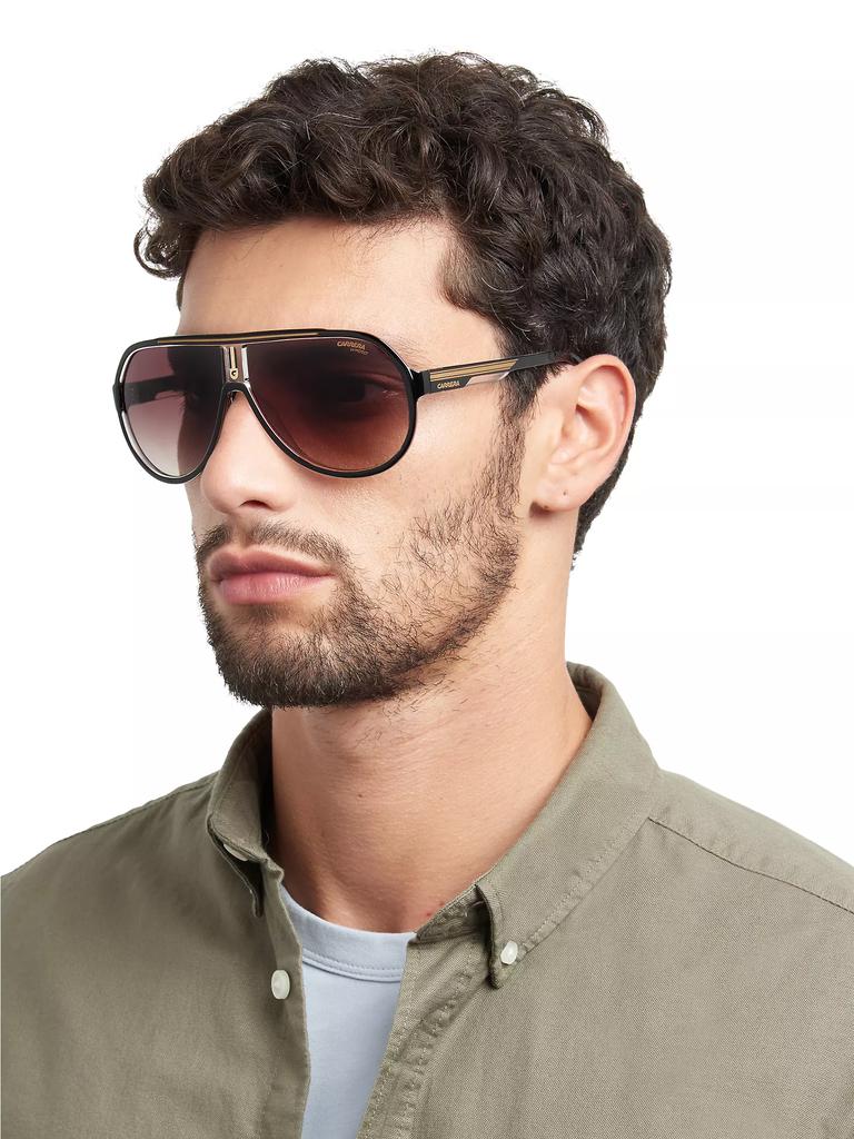 Carrera 64MM Plastic Aviator Sunglasses