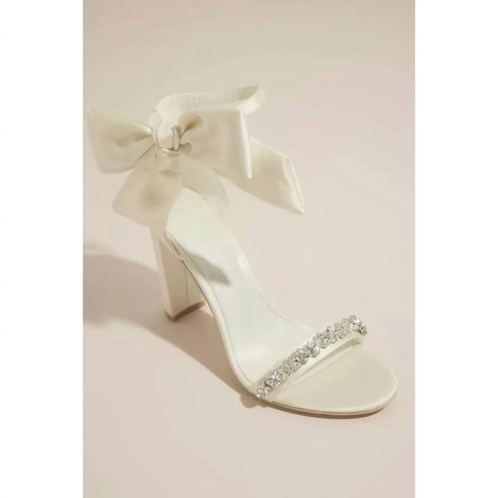 Oleg Cassini Oleg Cassini - Wowen
s Removable Ankle Bow Crystal Strap Heeled Melania Sandals 2