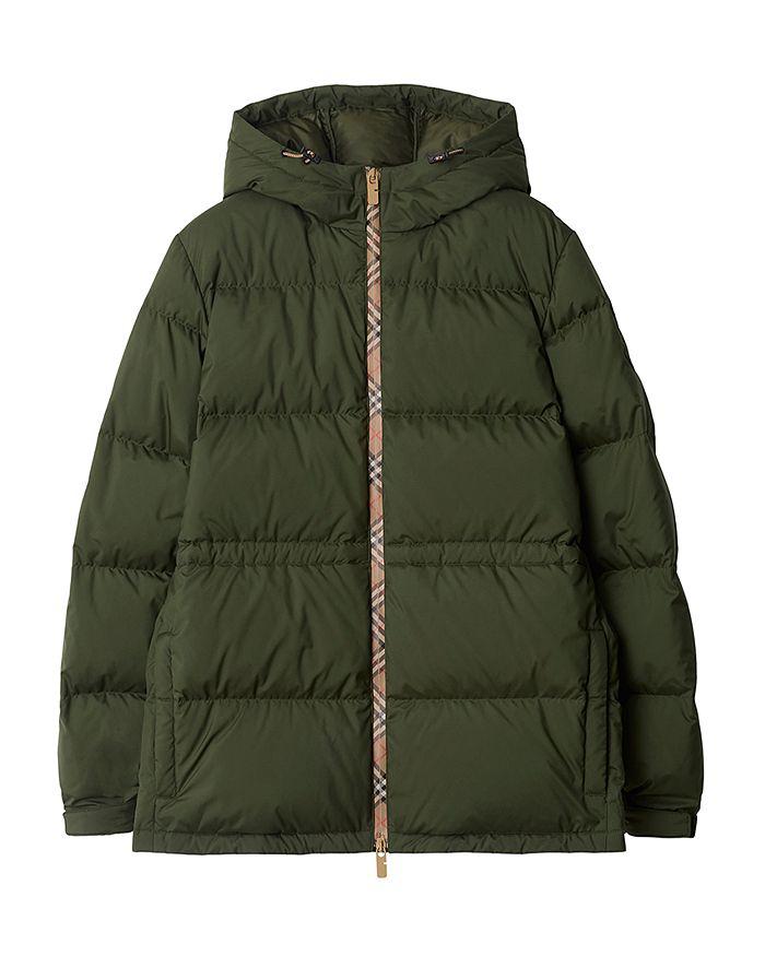 Burberry Cropped Check Puffer Jacket - Coats - Free Shipping
