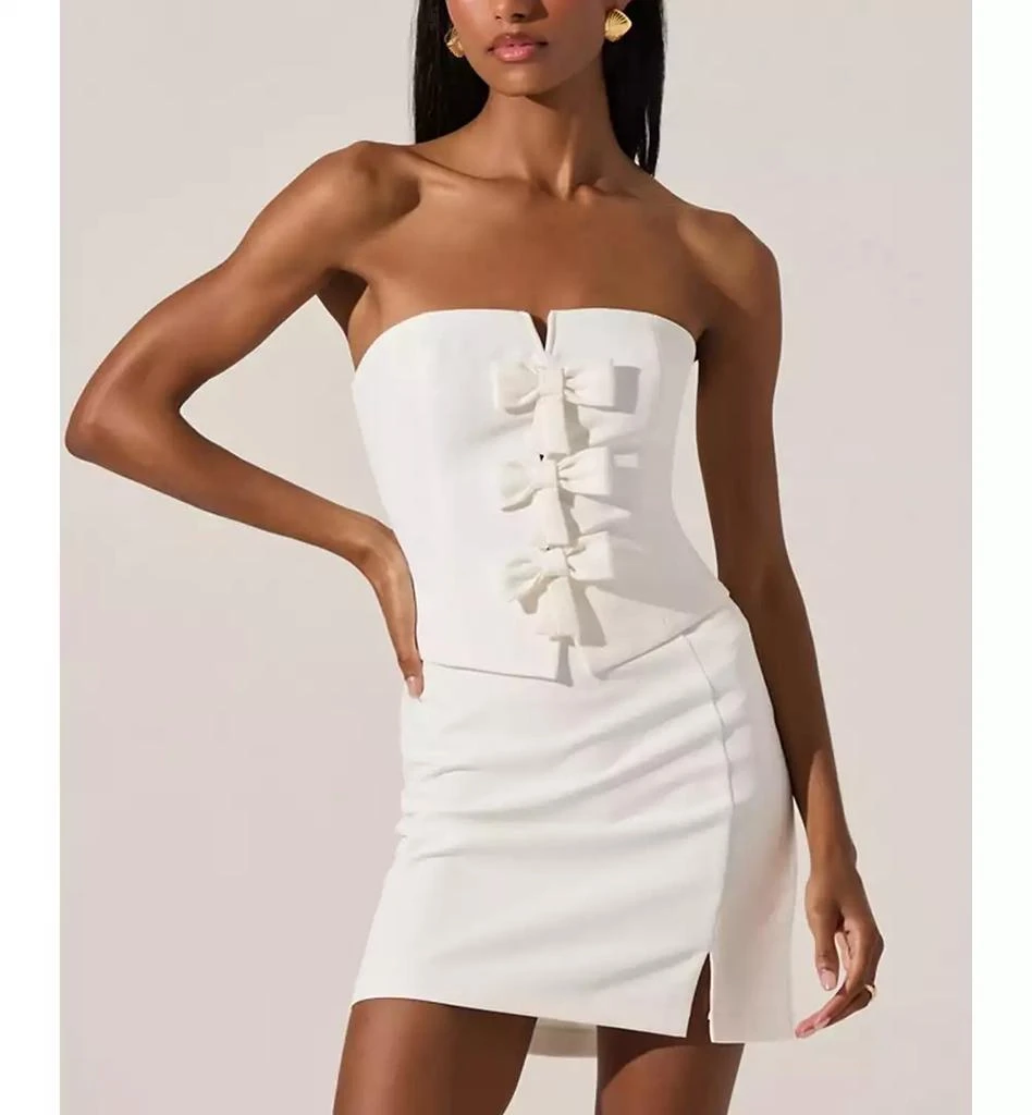 ASTR Women's Bow-Detail Strapless Mini Dress 3