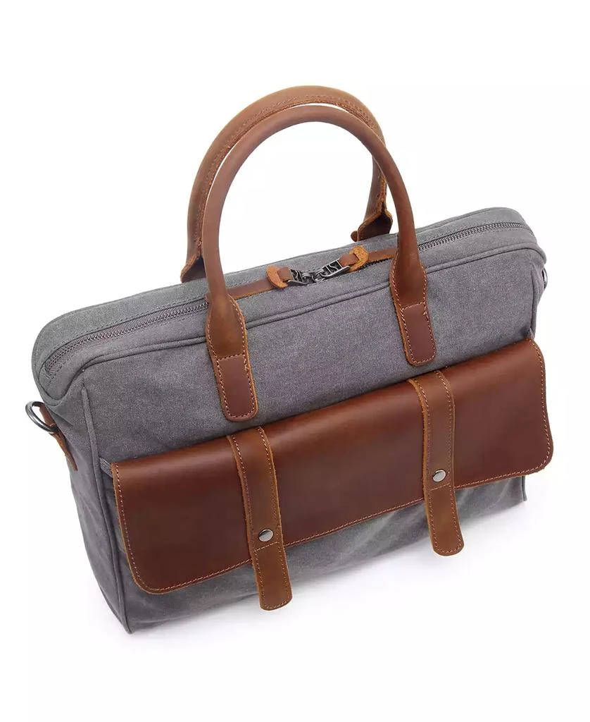 TSD BRAND Canvas Valley Hill Computer Brief Bag 10