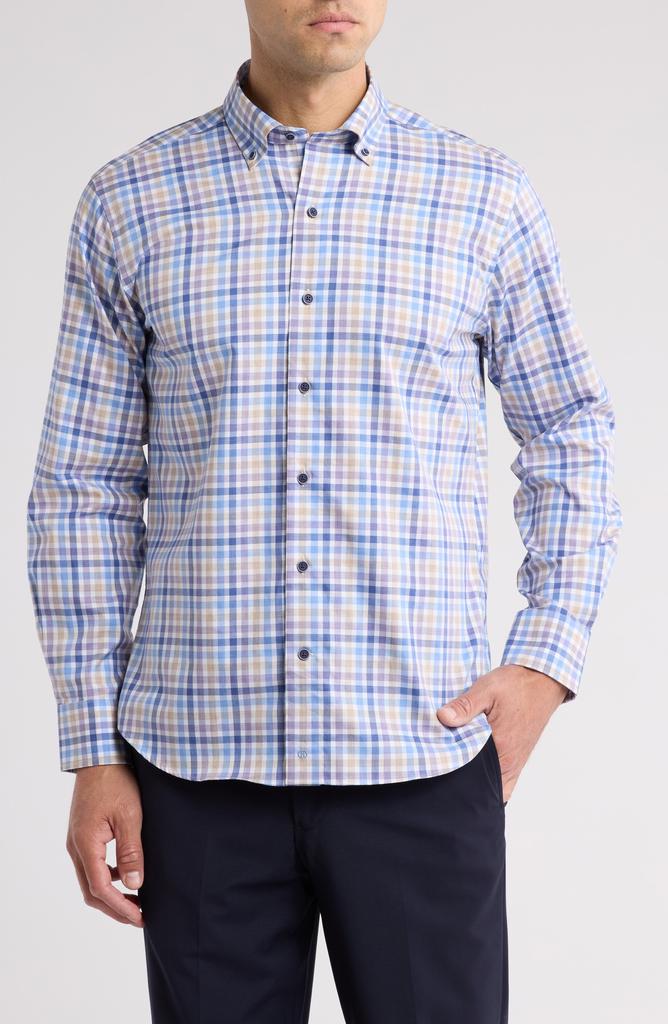 David Donahue Plaid Cotton Button-Up Shirt