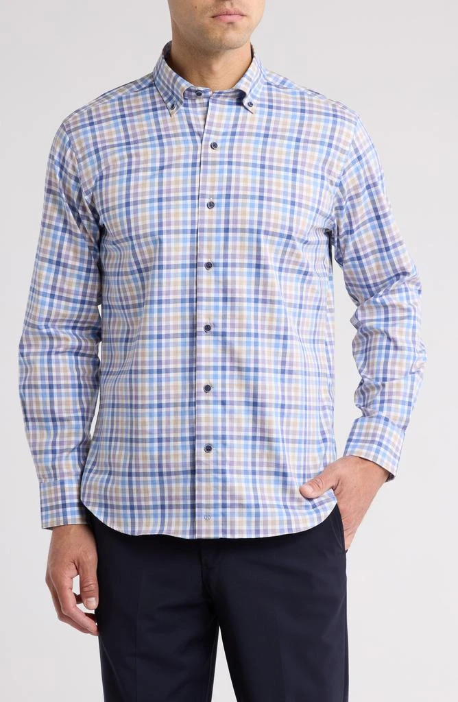 David Donahue Plaid Cotton Button-Up Shirt 1