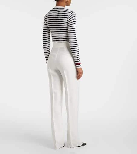 Max Mara Aversa high-rise linen wide-leg pants 3