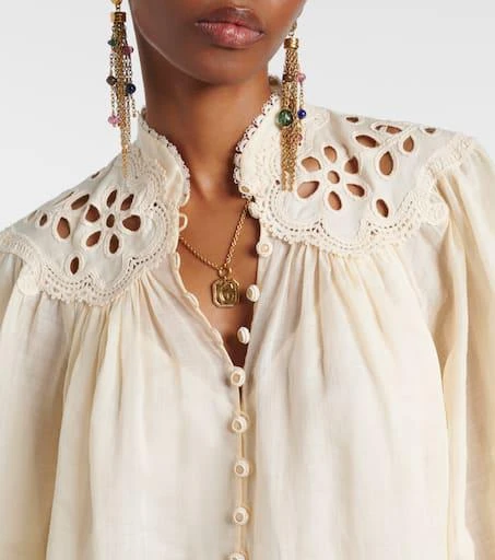 Zimmermann Coco embroidered ramie blouse 4
