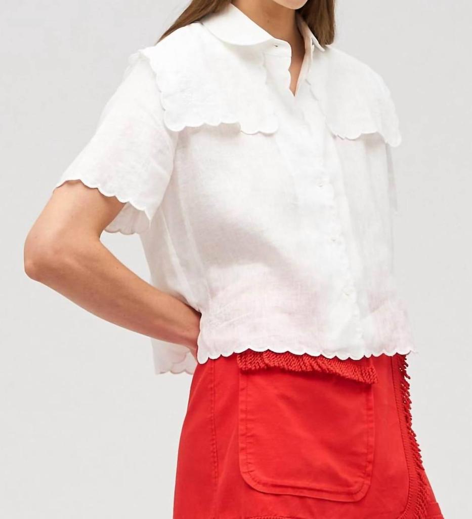 Oroton Handkerchief Blouse In White
