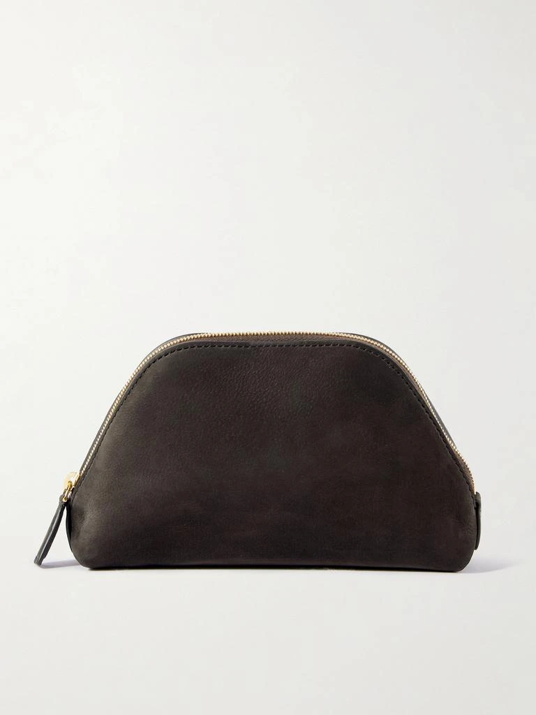 The Row Devon Mini Nubuck Pouch - Chocolate