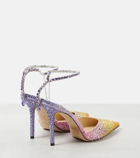 Jimmy Choo Saeda 100 embellished satin pumps 3