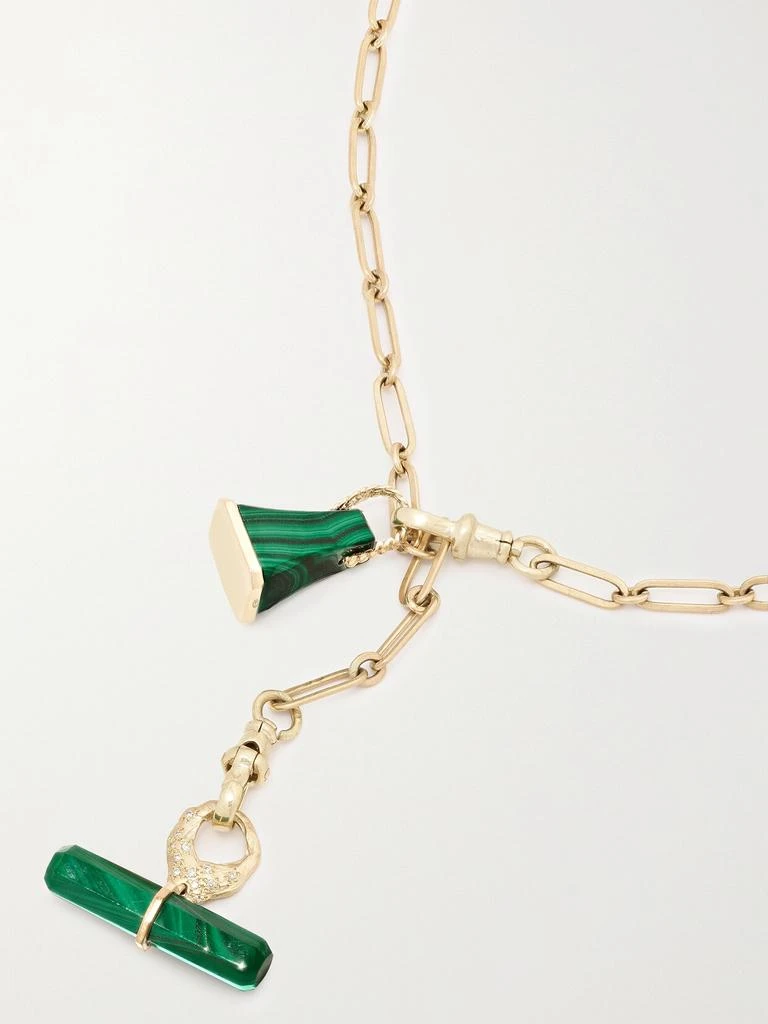 PASCALE MONVOISIN Debbie N°3 X Vadim X Iman 9k 黄金、孔雀石、钻石项链 1