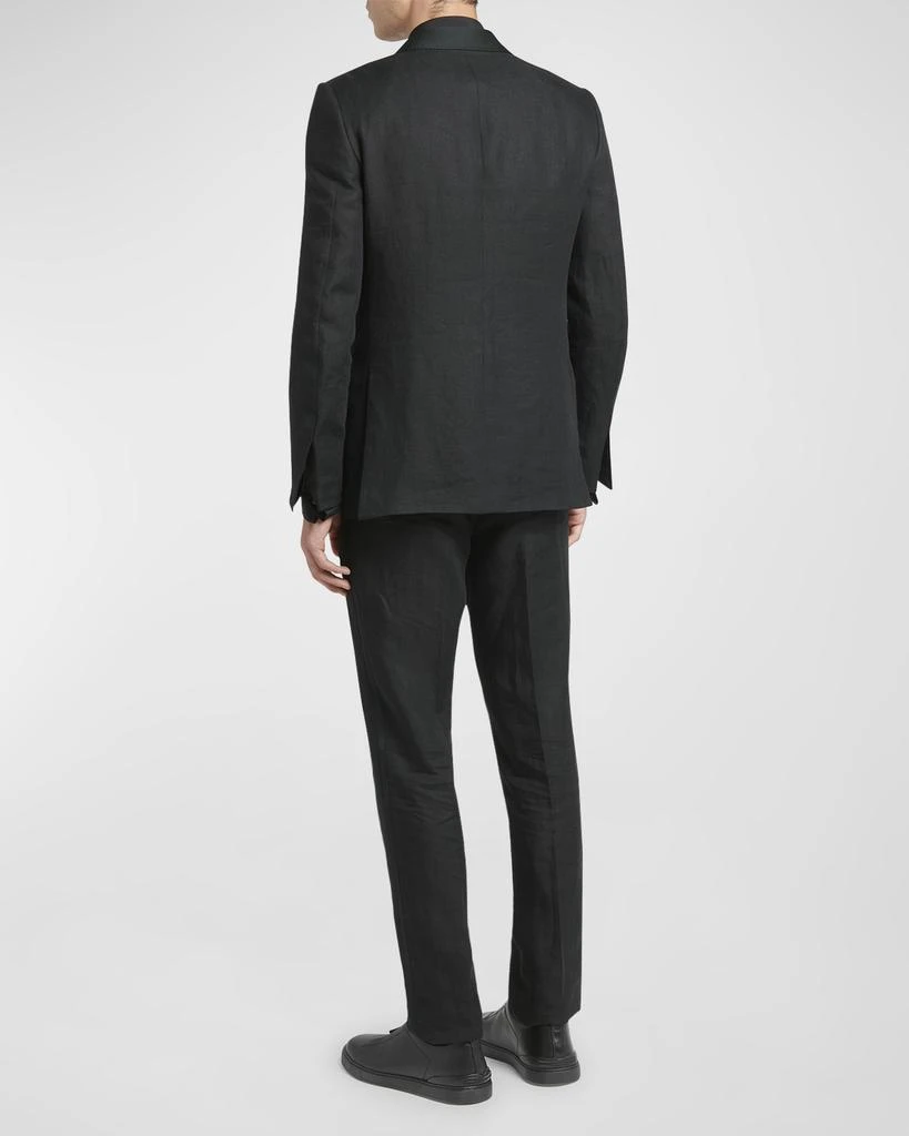 Zegna Men's Shawl-Collar Linen Tuxedo 6