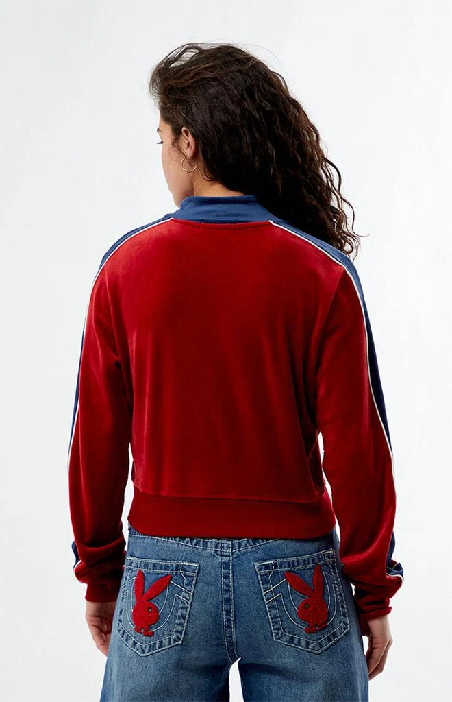 True Religion Velour Paneled Cropped Track Jacket 4