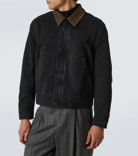 Yves Saint Laurent Corduroy-trimmed cotton canvas jacket 3