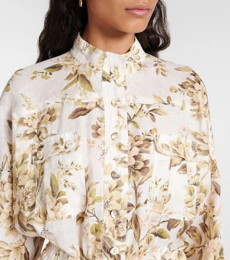 Zimmermann Floral belted linen jumpsuit 4