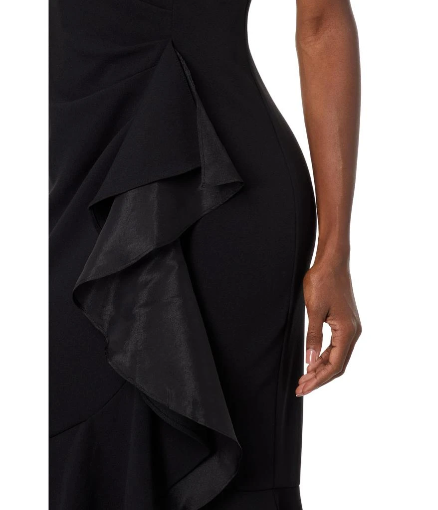 green emerald velvet dress Satin Cascade Ruffle Slip Gown In Electric Passion