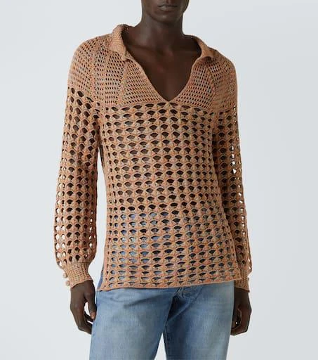 Valentino Open-knit linen and cotton sweater 3