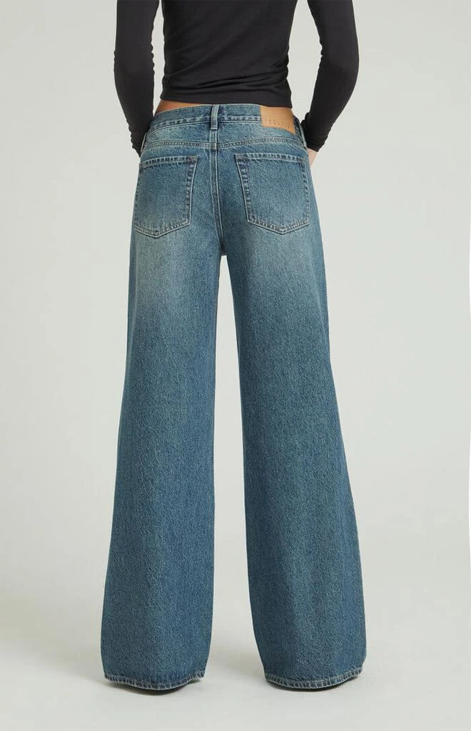PacSun Lena Medium Indigo Sparkle Low Rise Super Baggy Jeans 4