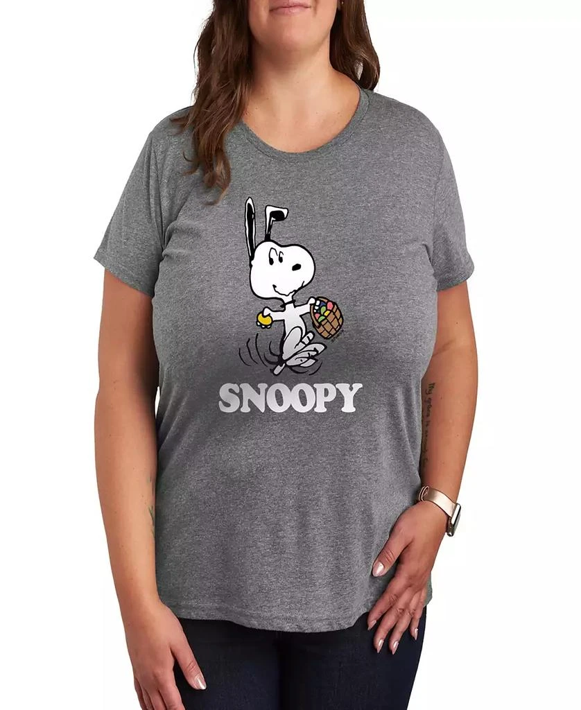 Hybrid Apparel Plus Size Peanuts Snoopy Easter Graphic Crew Neck T-Shirt 1