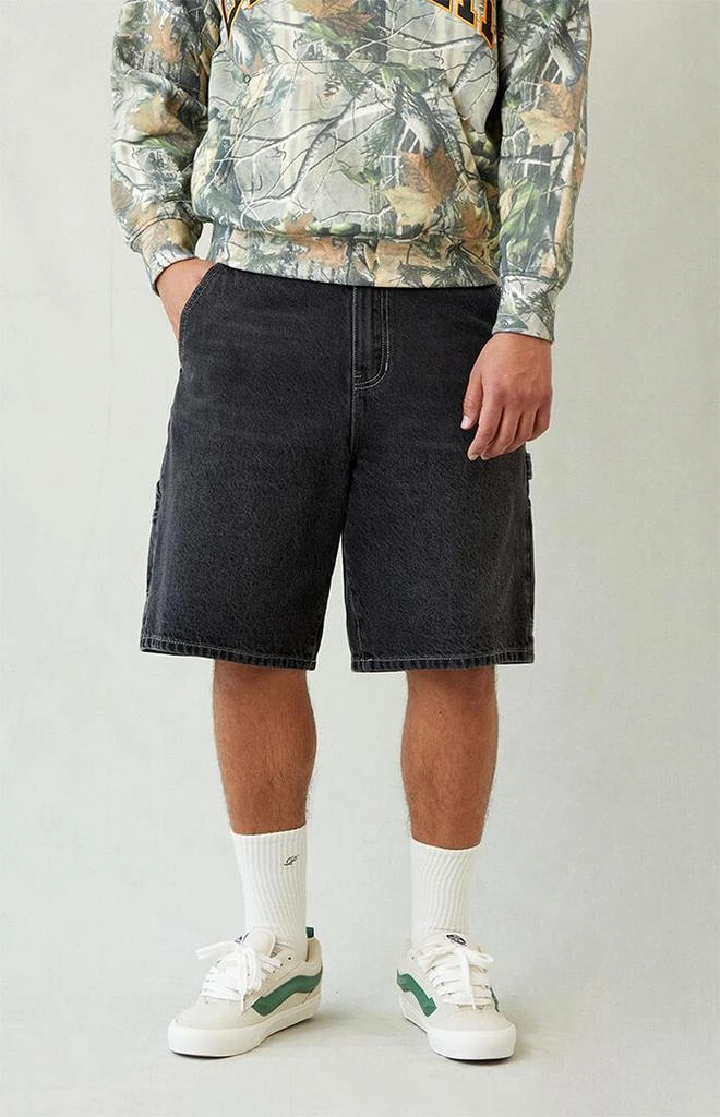 PacSun Black Baggy Denim Carpenter Shorts 3