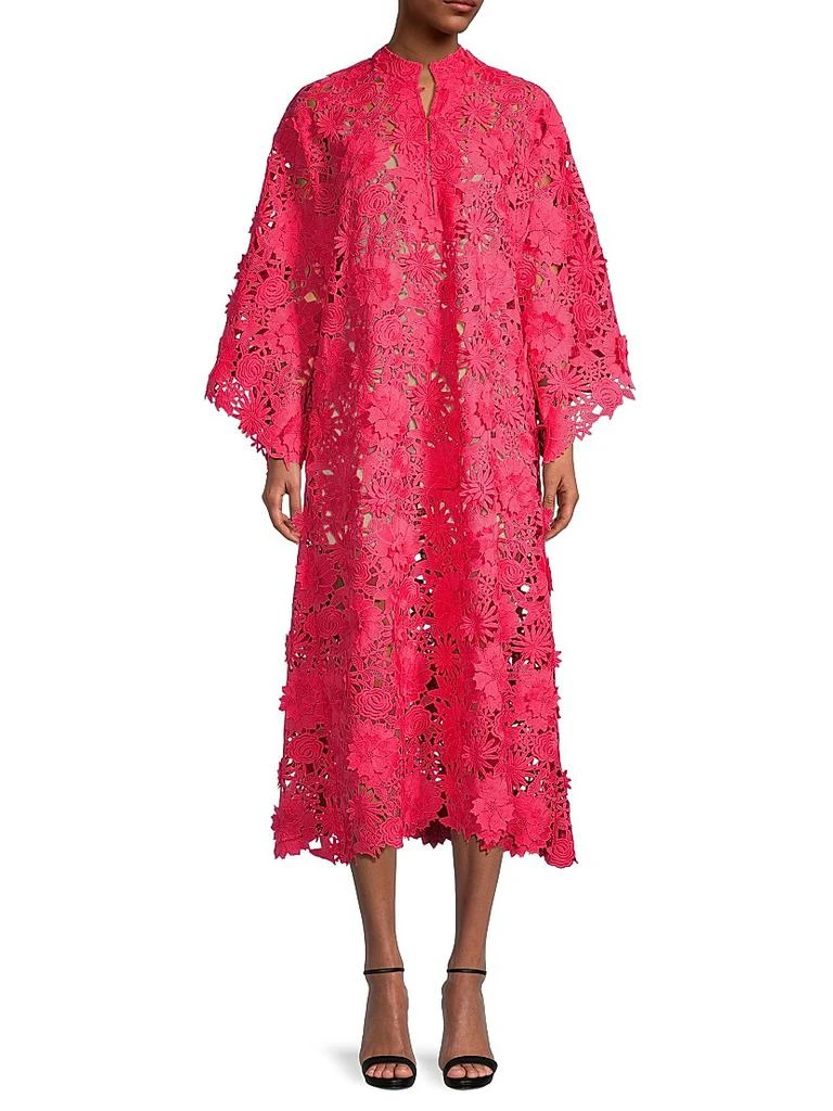 La Vie Style House Floral-Lace Caftan Midi-Dress 3