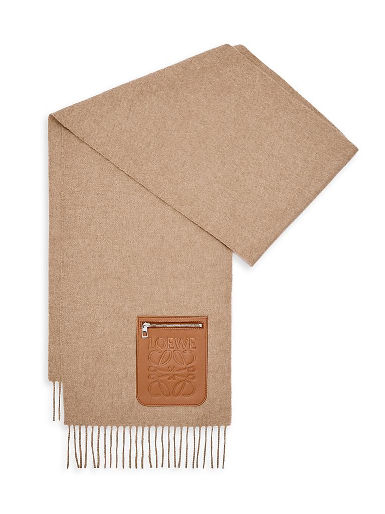 Loewe Logo Pocket Wool-Cashmere Scarf