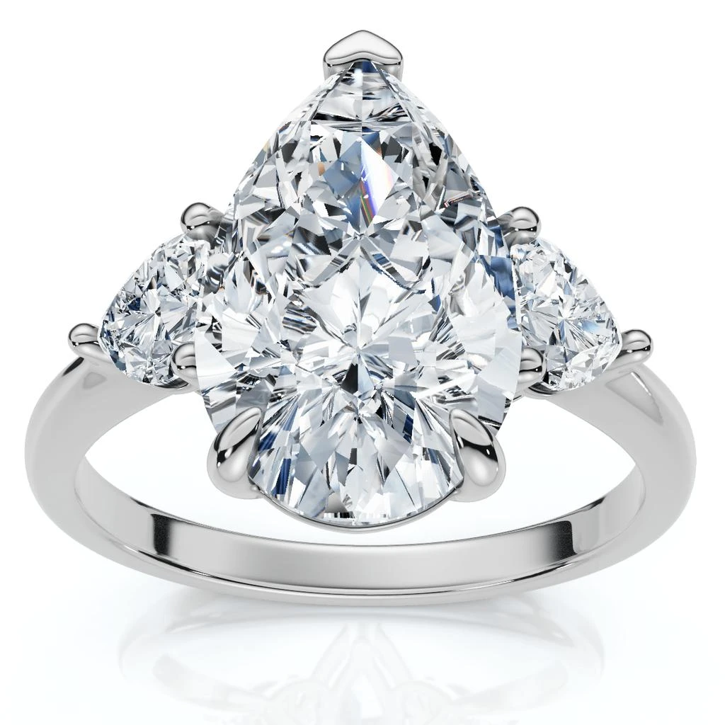 Pompeii3 Certified 3.40Ct Pear 
Heart  Engagement Ring 14k Gold or Platinum Lab Grown 5