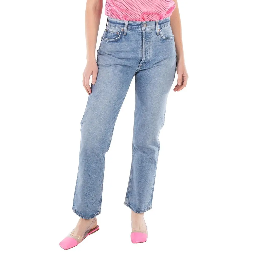 AGOLDE Ladies Infinite Vintage Indigo 90s Pinch Waist High Rise Straight Jeans