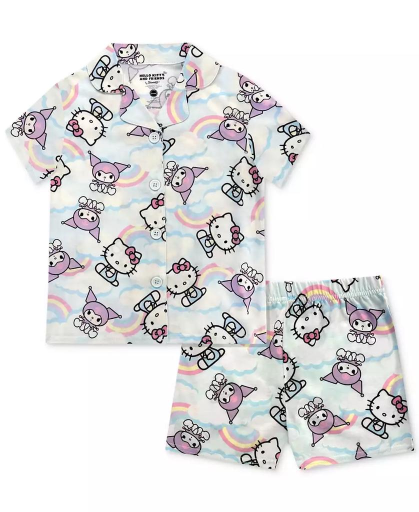 Hello Kitty Little & Big Girls Button-Down Top & Shorts Pajamas, 2 Piece Set