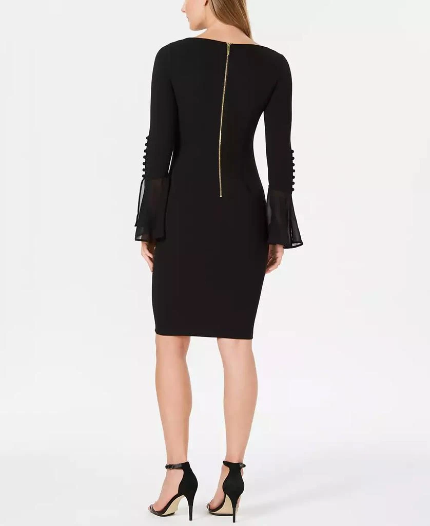 Calvin Klein Petite Chiffon Bell-Sleeve Sheath Dress 2