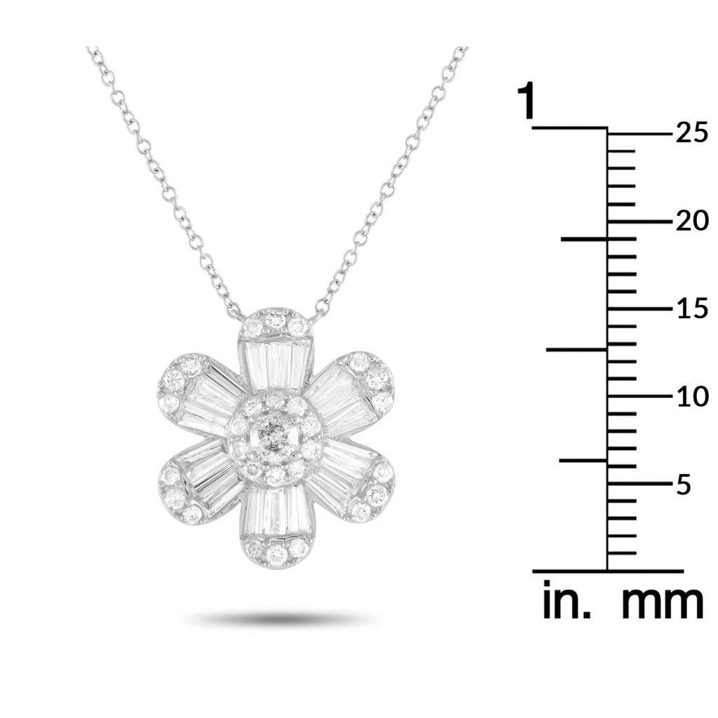Non Branded 14K White Gold 1.20ct Diamond Flower Necklace PN14994 4