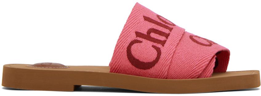 Chloé Pink Woody Sandals - Sandals - BeyondStyle