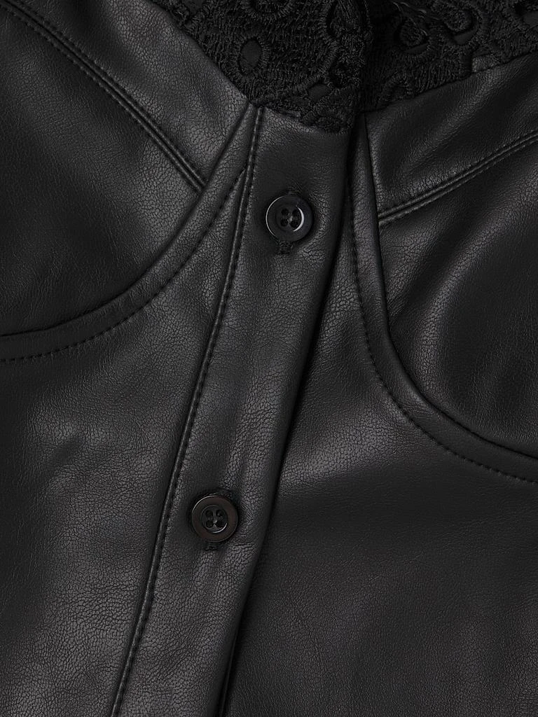 Misook Lace & Vegan Leather Corset Jacket 6
