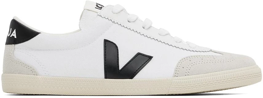 Veja White & Black Volley Canvas Sneakers 1