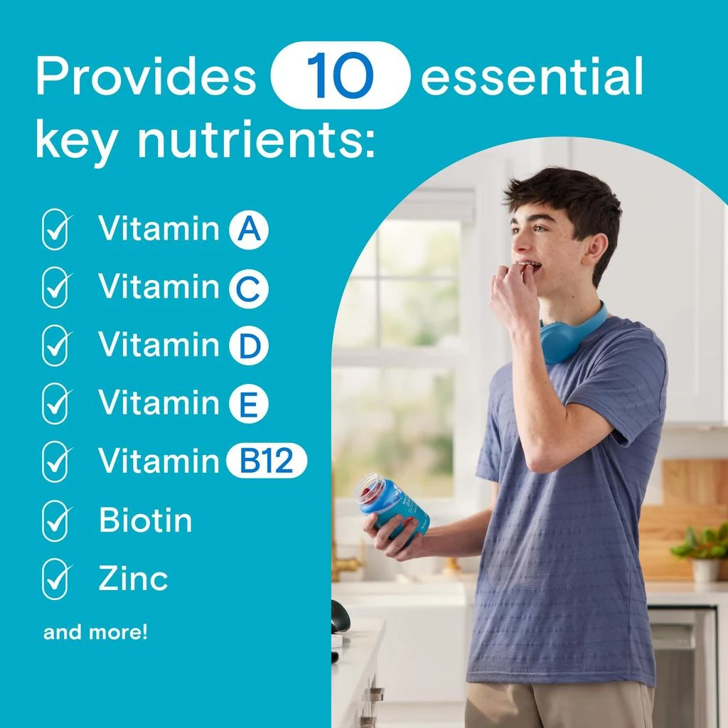 One A Day One A Day Teen Boy’s Daily Essentials Multivitamin Gummies, Teen Boy Vitamins with Vitamin C, Vitamin D, Bone Health, Immune Health, Raspberry Natural Flavor, 120 Gummies 3