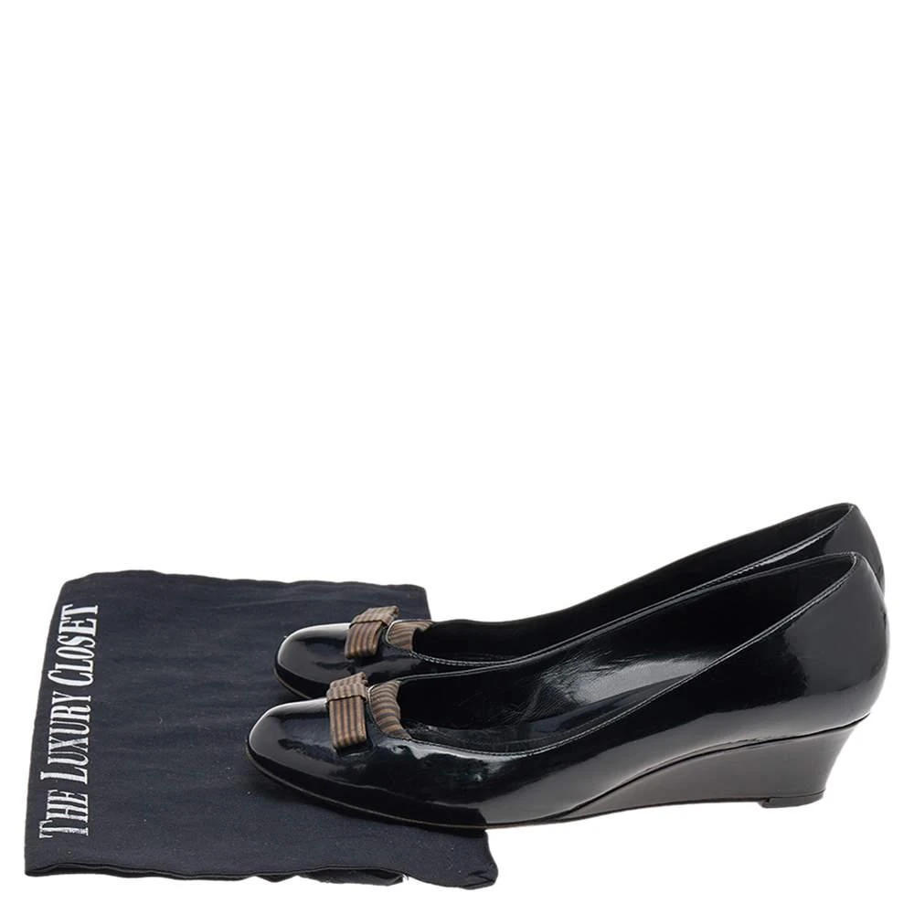 Fendi Fendi Black Patent Leather Bow Pumps Size 38 8