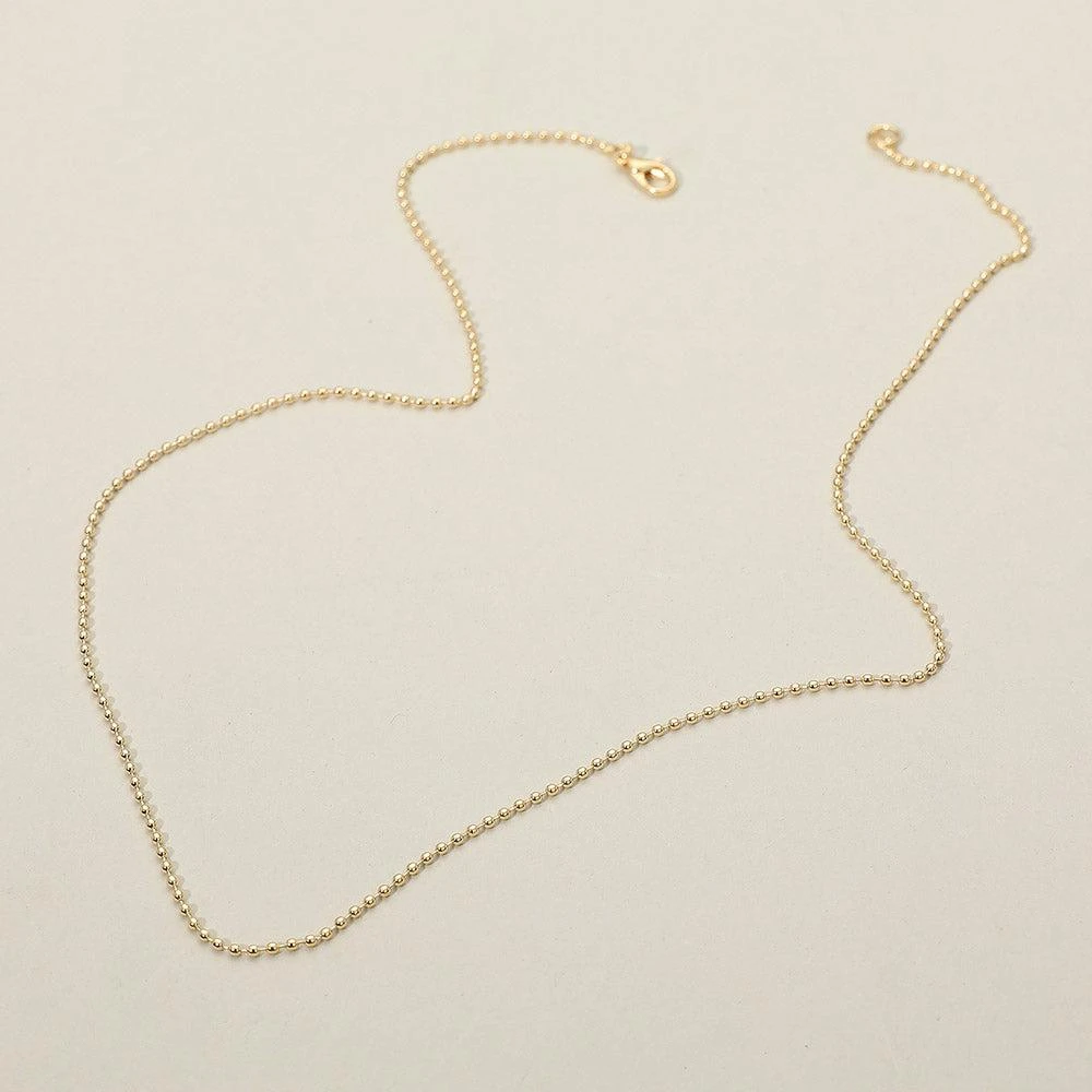 FASHNZFAB 18K Gold Filled Beaded Chain Necklace 18" L 2