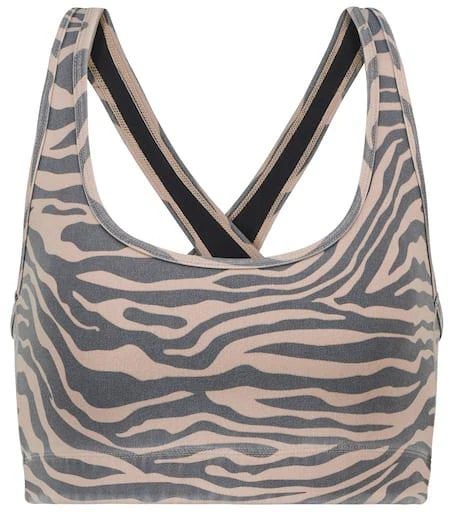 Adam Selman Sport Cross-Back zebra-print sports bra 1