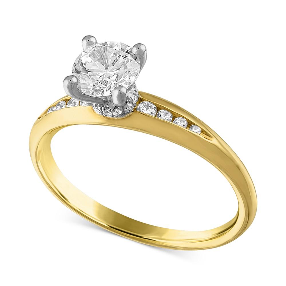 Alethea™ Certified Diamond Engagement Ring (7/8 ct. t.w.) in 14k Two-Tone Gold Featuring Diamonds from De Beers Code of Origin, Created for Macy's