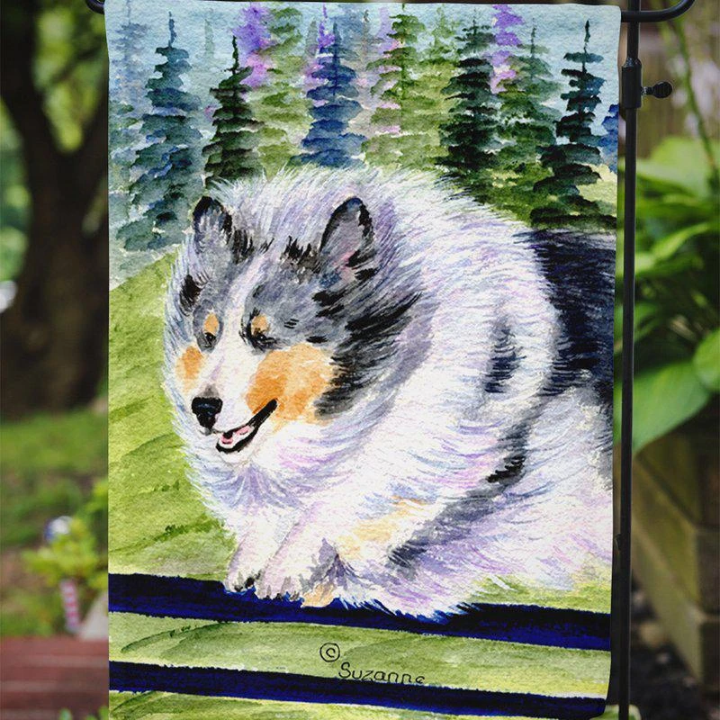 Caroline's Treasures Sheltie Garden Flag 2-Sided 2-Ply 2
