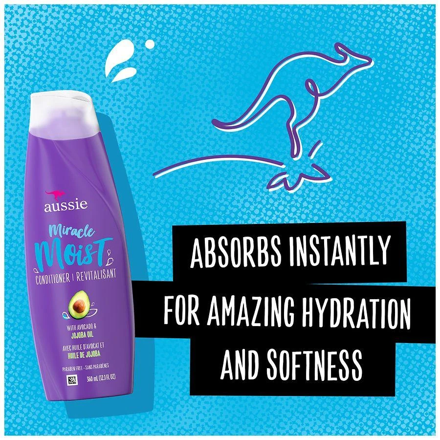 Aussie Miracle Moist Shampoo, Conditioner, Detangler Holiday Pack Avocado & Jojoba Oil 7